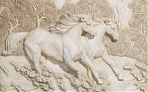 NC047 Лошади на рельефном фоне